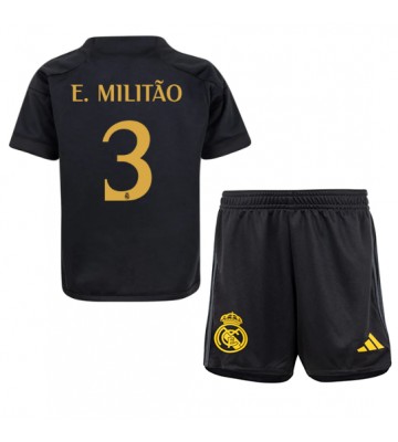 Real Madrid Eder Militao #3 Tredje Kläder Barn 2023-24 Kortärmad (+ Korta byxor)